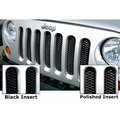 Rampage 07-18 JK WRANGLER 3-D ONE PIECE GRILLE GLOSS BLACK FINISH W/POLISHED H 86513